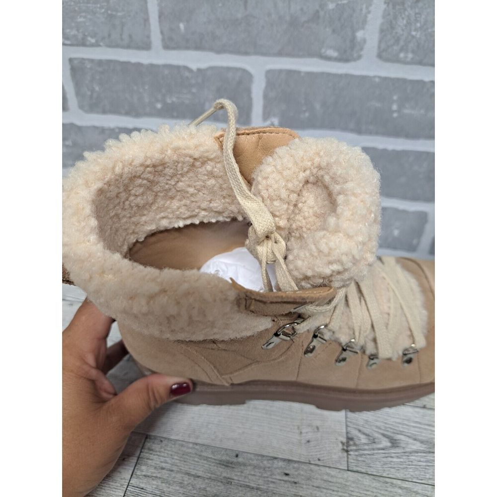 Steve Madden Reyen Suede Faux Fur Shearling Cold Weather Lug Sole Platforms Boot - Picture 13 of 16